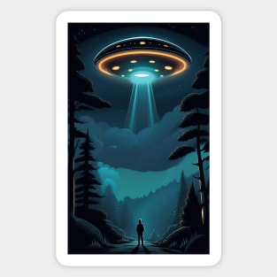 UFO Encounters Road Sticker